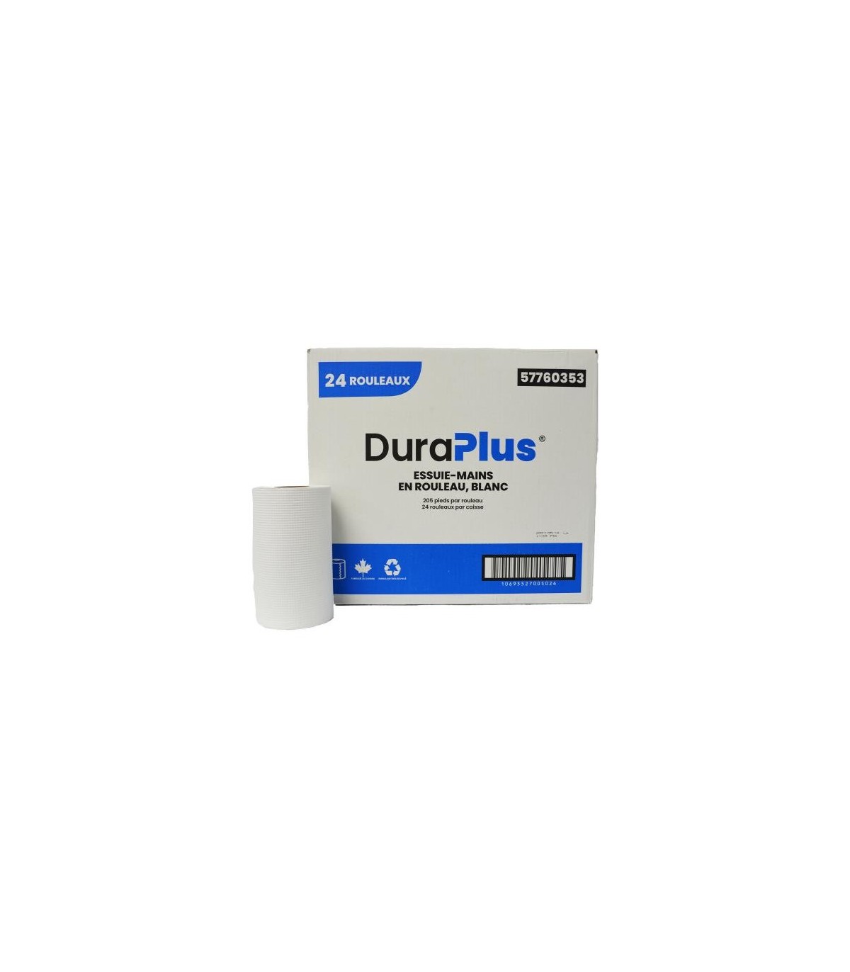 DuraPlus® Hardwound Paper Towel, White, 205', 24 Rolls/Case, Made in Canada - DP0353 -  - [unit price]