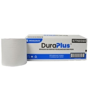 DuraPlus® Hardwound Paper Towel, White, 800', 6 Rolls/Case - DP0360 -  - [unit price]