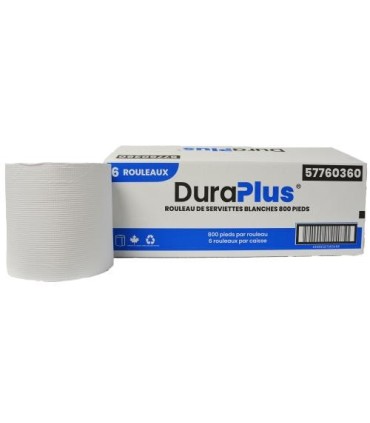DuraPlus® Hardwound Paper Towel, White, 800', 6 Rolls/Case - DP0360 -  - [unit price]