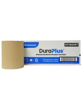 DuraPlus® Hardwound Paper Towel, Kraft, 600', 6 Rolls/Case, Made in Canada - DP0357 -  - [unit price]