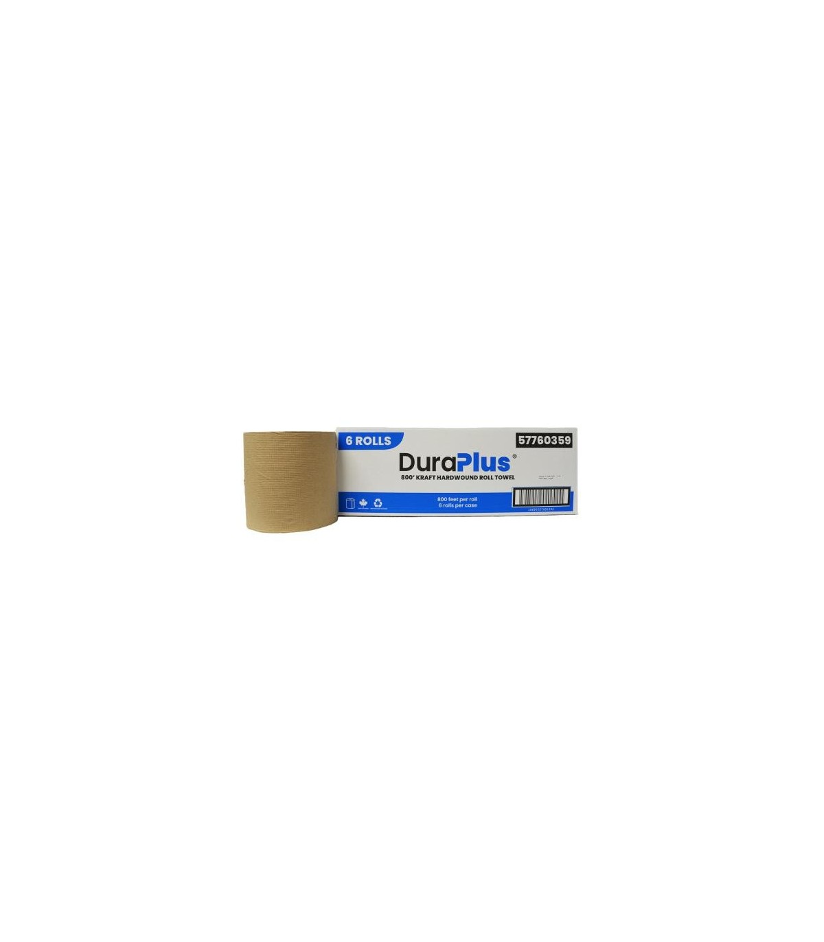 DuraPlus® Hardwound Paper Towel, Kraft, 800', 6 Rolls/Case - DP0359 -  - [unit price]