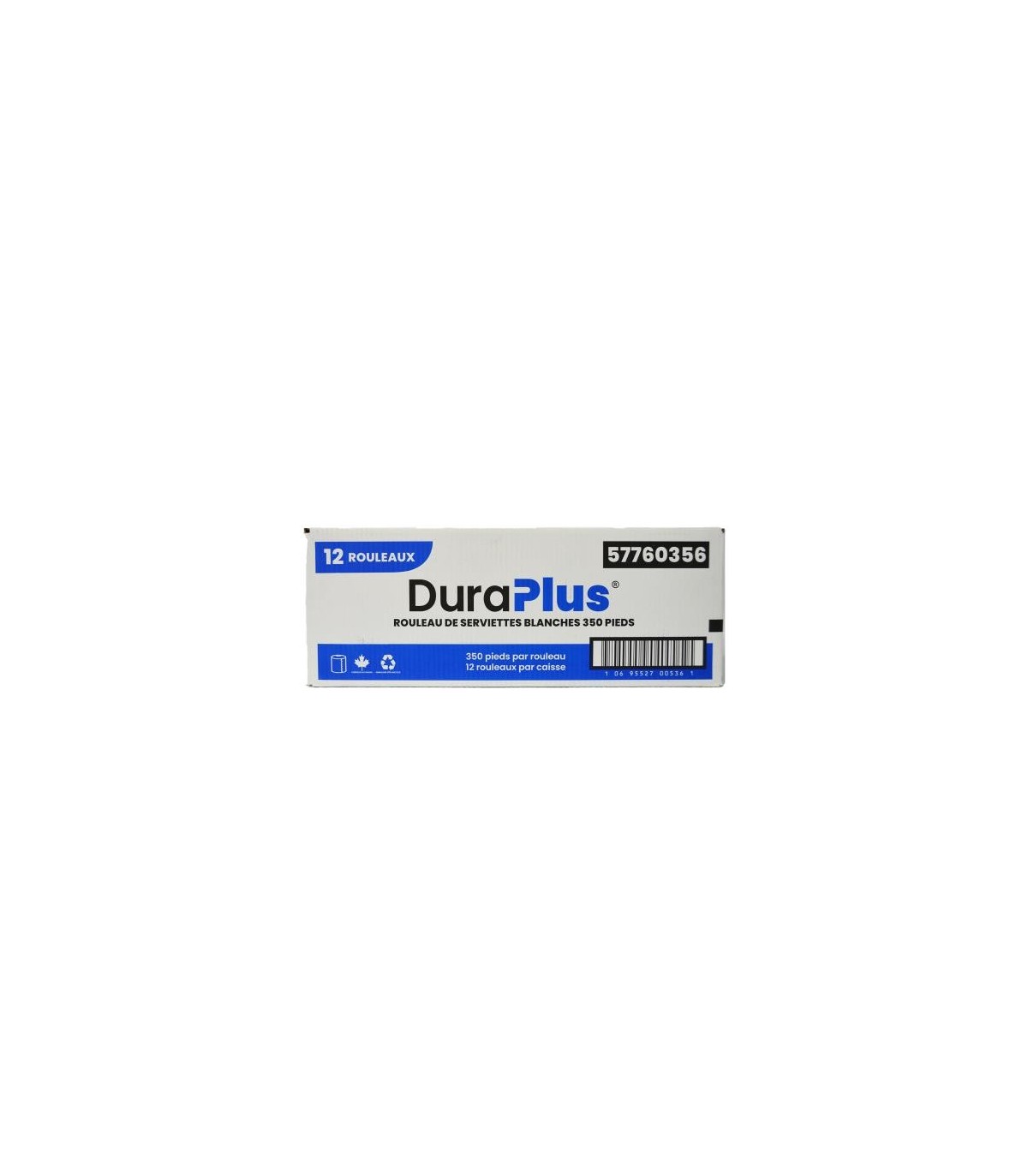DuraPlus® Hardwound Paper Towel, White, 350', 12 Rolls/Case, Made in Canada - DP0356 -  - [unit price]