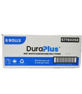 DuraPlus® Hardwound Paper Towel, White, 600', 6 Rolls/Case, Made in Canada - DP0358 -  - [unit price]