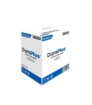 DuraPlus® Kitchen Towel Paper, 2 Ply, 85 Sheets, 11" L X 8" W, White, 24/Case - DP0366 -  - [unit price]