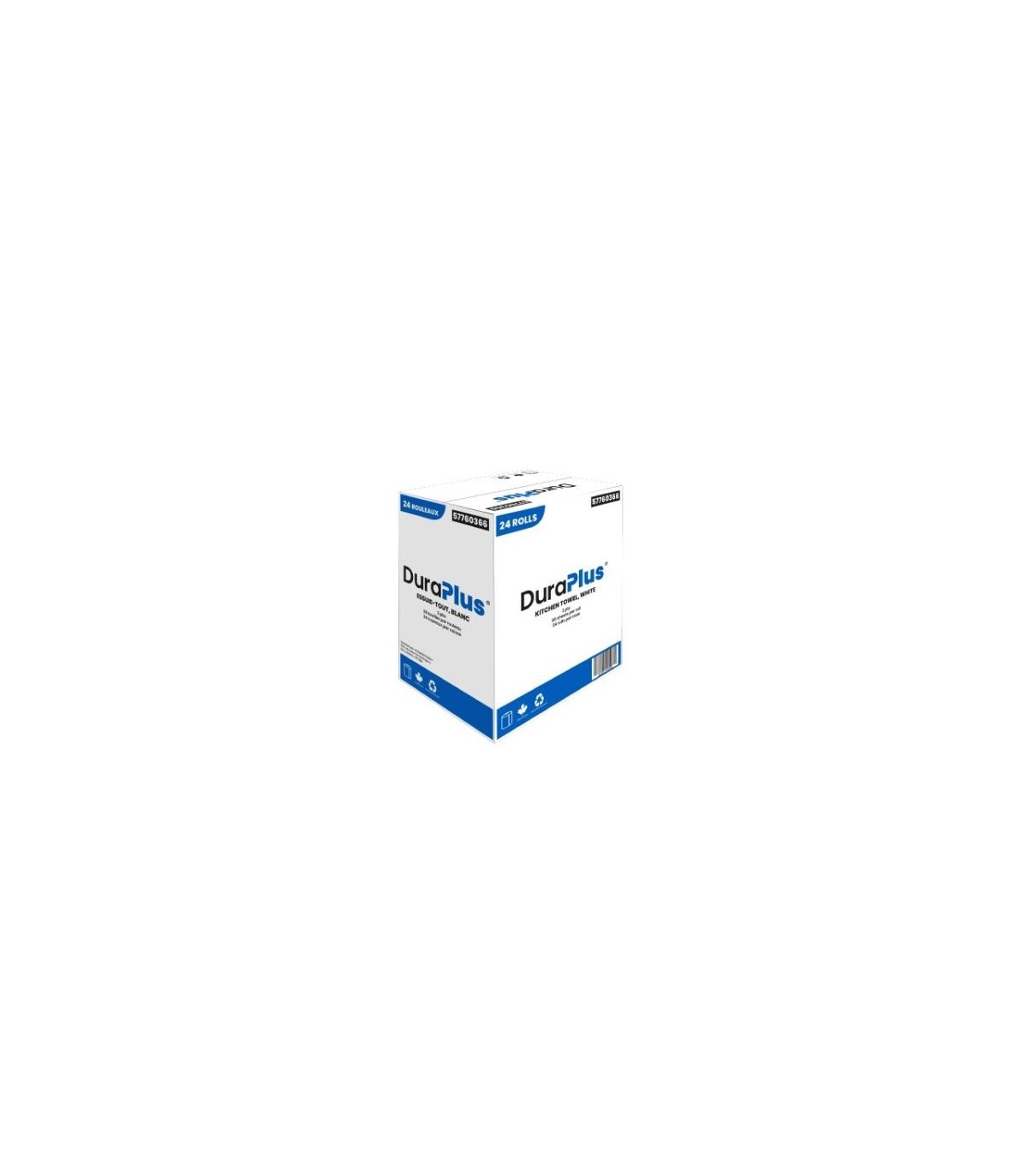 DuraPlus® Kitchen Towel Paper, 2 Ply, 85 Sheets, 11" L X 8" W, White, 24/Case - DP0366 -  - [unit price]