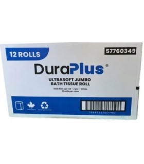 DuraPlus® Universal Jumbo Bathroom Tissue, 2-Ply, White, 1000', 12 Rolls/Case, Made in Canada - 57760349 -  - [unit price]