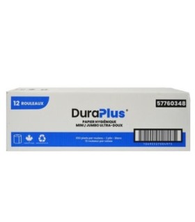 DuraPlus® Mini Jumbo Bathroom Tissue, 2-Ply, White, 650', 12 Rolls/Case, Made in Canada - 57760348 -  - [unit price]
