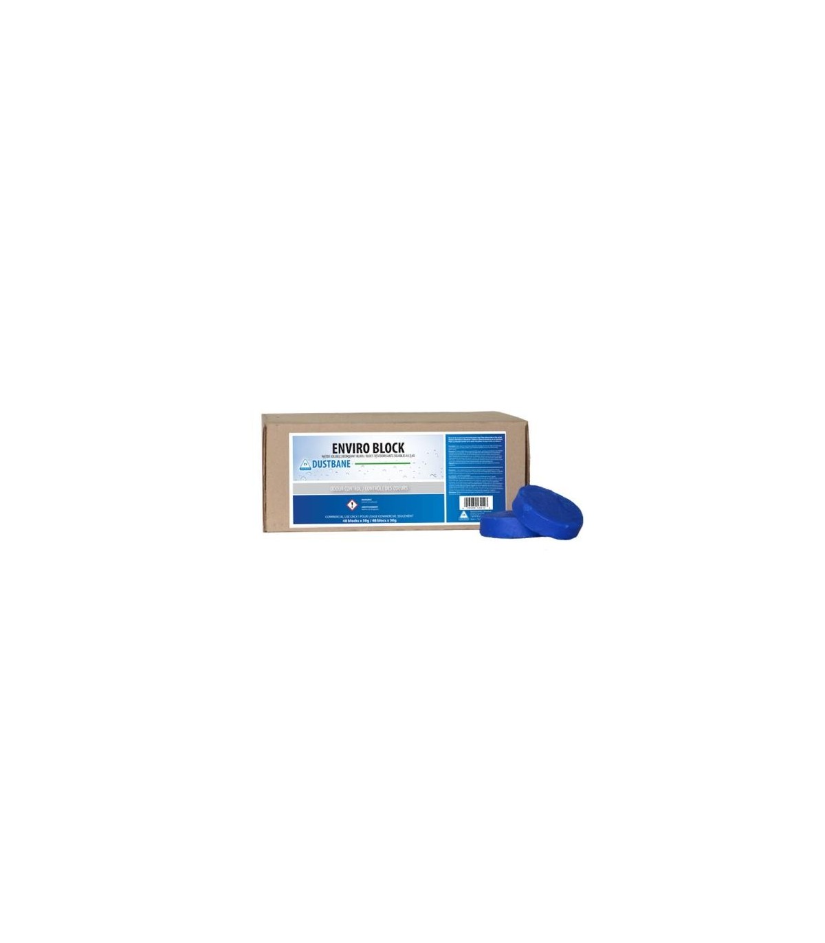 Dustbane 53412 Dustbane Enviro Block Water Soluble Deodorant Blocks, Blue, 50 Grams, 48/Case Price/Cs - 53412 -  - [unit price]