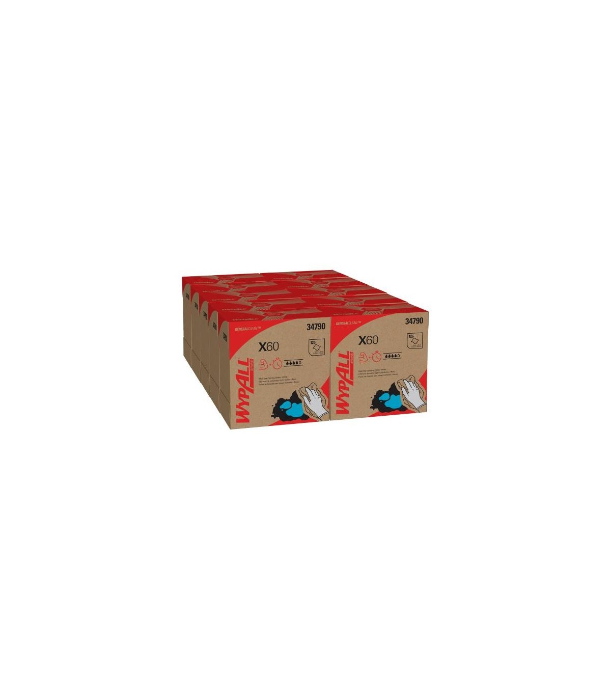 Wypall 34790 X60 Rein Wipers White 9.1X16.8 (10X118) 10/Box/118, Pricecs - 34790 -  - [unit price]