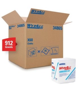 Wypall 34865-60 X60 Rein Wipers White 1/4 Fold (12X76) 12/76, Pricecs - 20643404 -  - [unit price]
