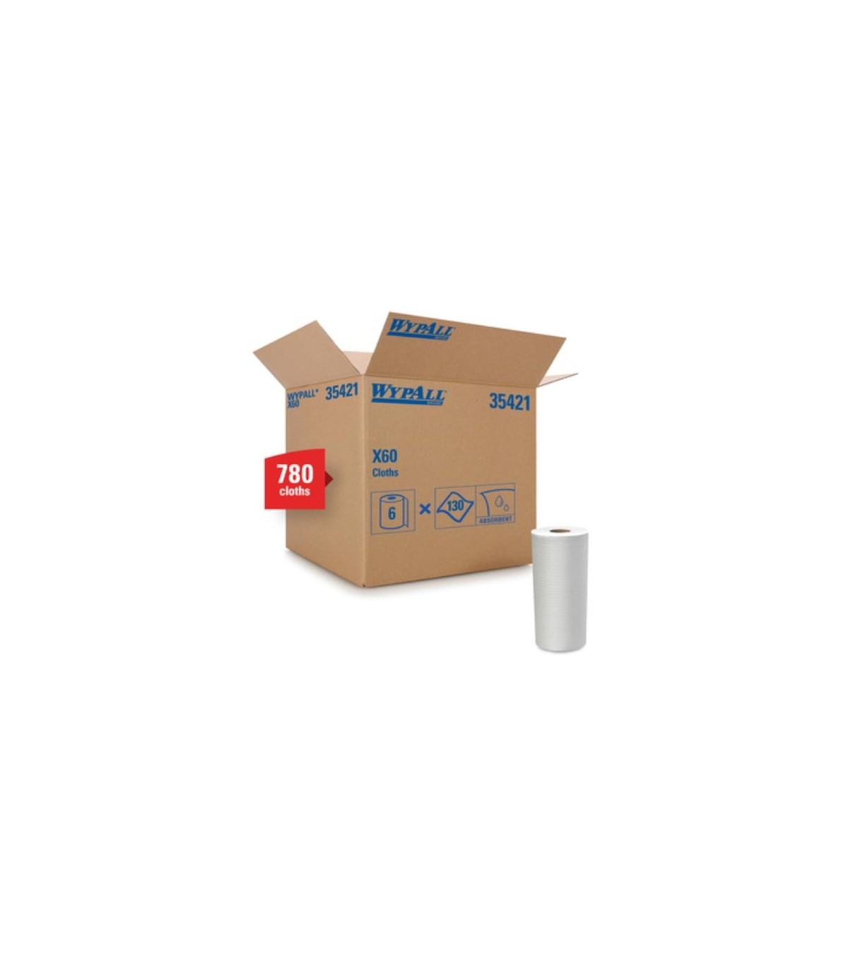 Wypall 35421 X60 Rein Wipers White 19.8X13.4 (6X130) 6/130, Pricecs - 35421 -  - [unit price]