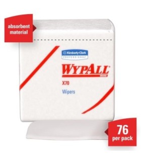 Wypall 41200 X70 Wypall Medium Duty Cloths 1/4 Fold Wiper White (12X76) 12/76, Pricecs - 41200 -  - [unit price]