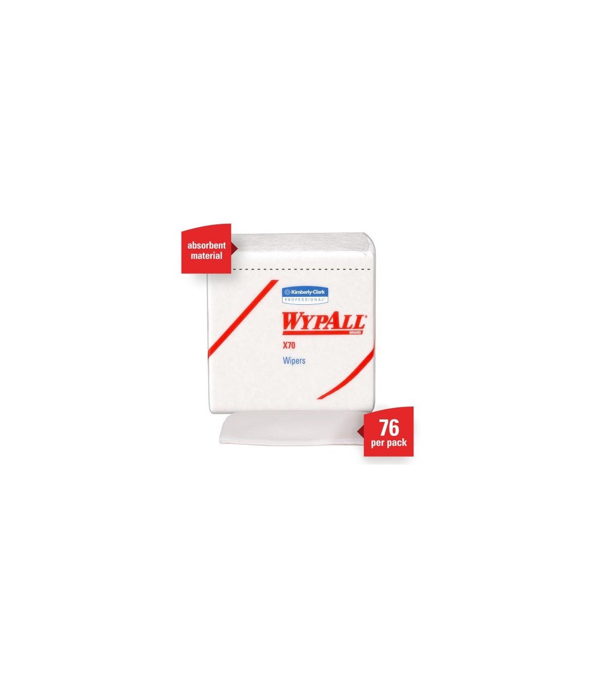 Wypall 41200 X70 Wypall Medium Duty Cloths 1/4 Fold Wiper White (12X76) 12/76, Pricecs - 41200 -  - [unit price]