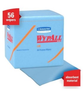 Wypall L40 Disposable Cleaning And Drying Towel Blue, 12 Packs Per Case, 56 Sheets Per Pack, 672 Sheets Total 12/56, Pricecs - 5