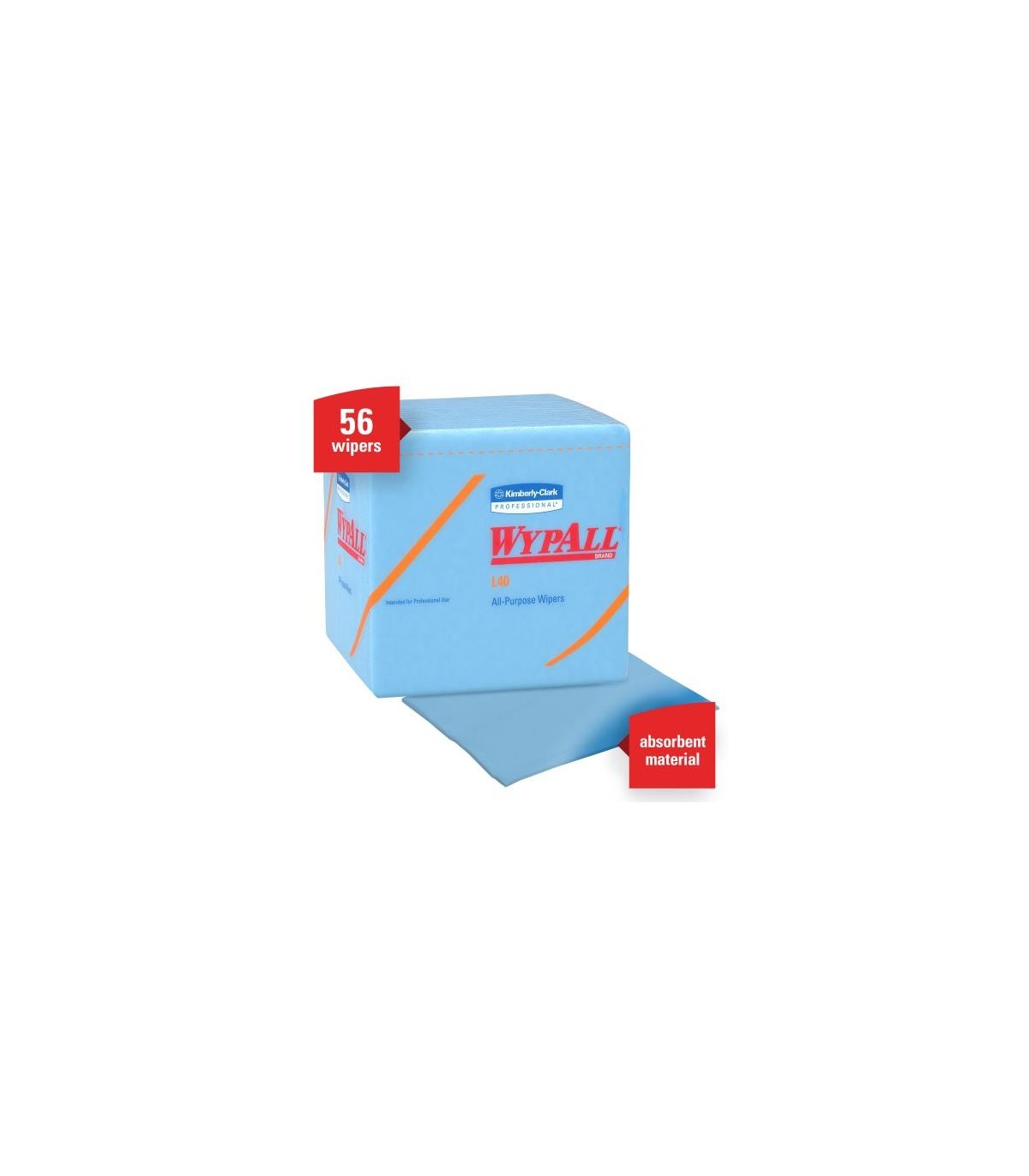 Wypall L40 Disposable Cleaning And Drying Towel Blue, 12 Packs Per Case, 56 Sheets Per Pack, 672 Sheets Total 12/56, Pricecs - 5