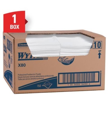 Wypall X80 Foodservice Towels (06280)  White, 1 Box, 150 Sheets 1/Cs/150, Pricecs - 6280 -  - [unit price]