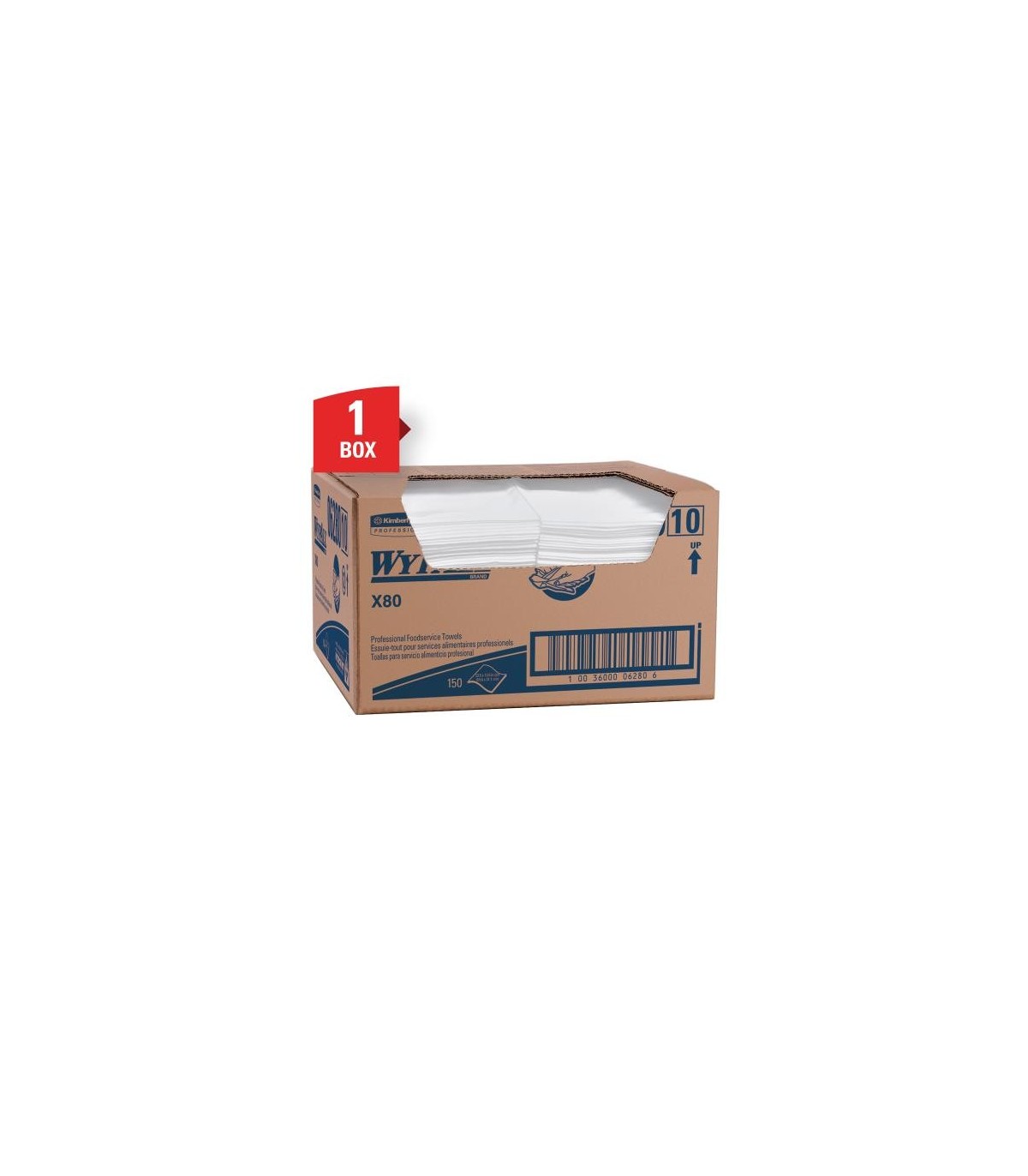 Wypall X80 Foodservice Towels (06280)  White, 1 Box, 150 Sheets 1/Cs/150, Pricecs - 6280 -  - [unit price]