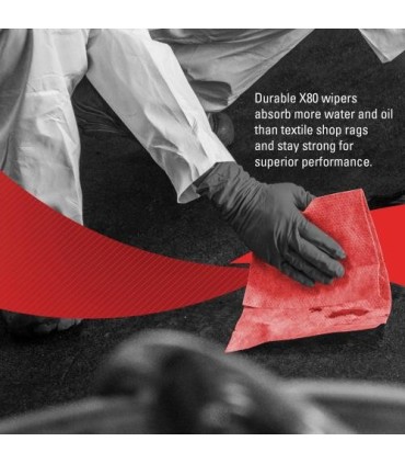 Wypall X80 Reusable Wipes (41029), Red, 50 Sheets / Pack  4 Packs / Case 200 Folded Sheets / Case 4/50, Pricecs - 41029 -  - [un