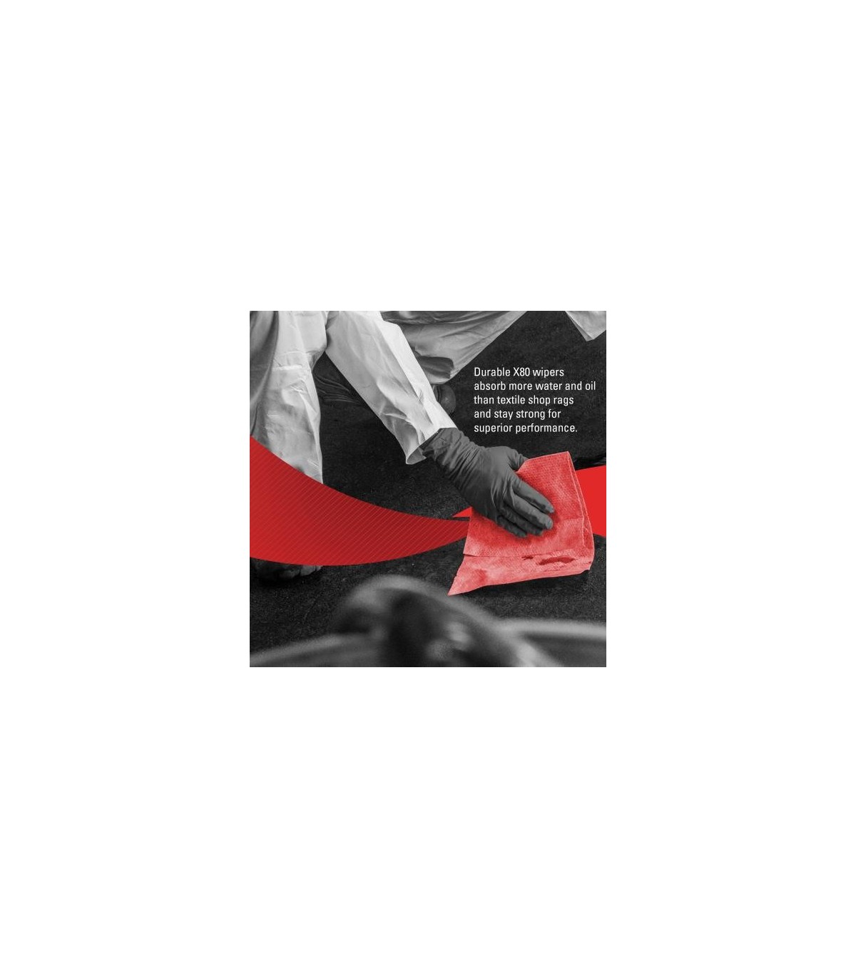 Wypall X80 Reusable Wipes (41029), Red, 50 Sheets / Pack  4 Packs / Case 200 Folded Sheets / Case 4/50, Pricecs - 41029 -  - [un