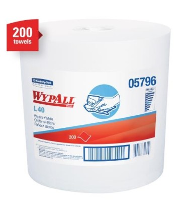 Wypall® L40 Towels Center-Pull Roll, White, 12.2" X 10" 2/200, Pricecs - 5796 -  - [unit price]