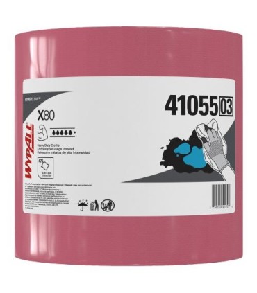 Wypall® X80 Cloth Jumbo Roll, Red, 1 Roll/Case, 475 Sheets/Roll 1/475, Pricerl - 41055 -  - [unit price]