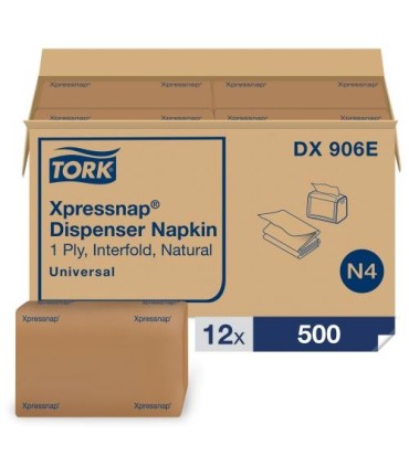 Tork Dx906E Dx906E  Universal Xpresnap Dispr Nap 13X8.5 1/4 Fold Nat 12/500 12/500, Price/Cs - DX906E -  - [unit price]