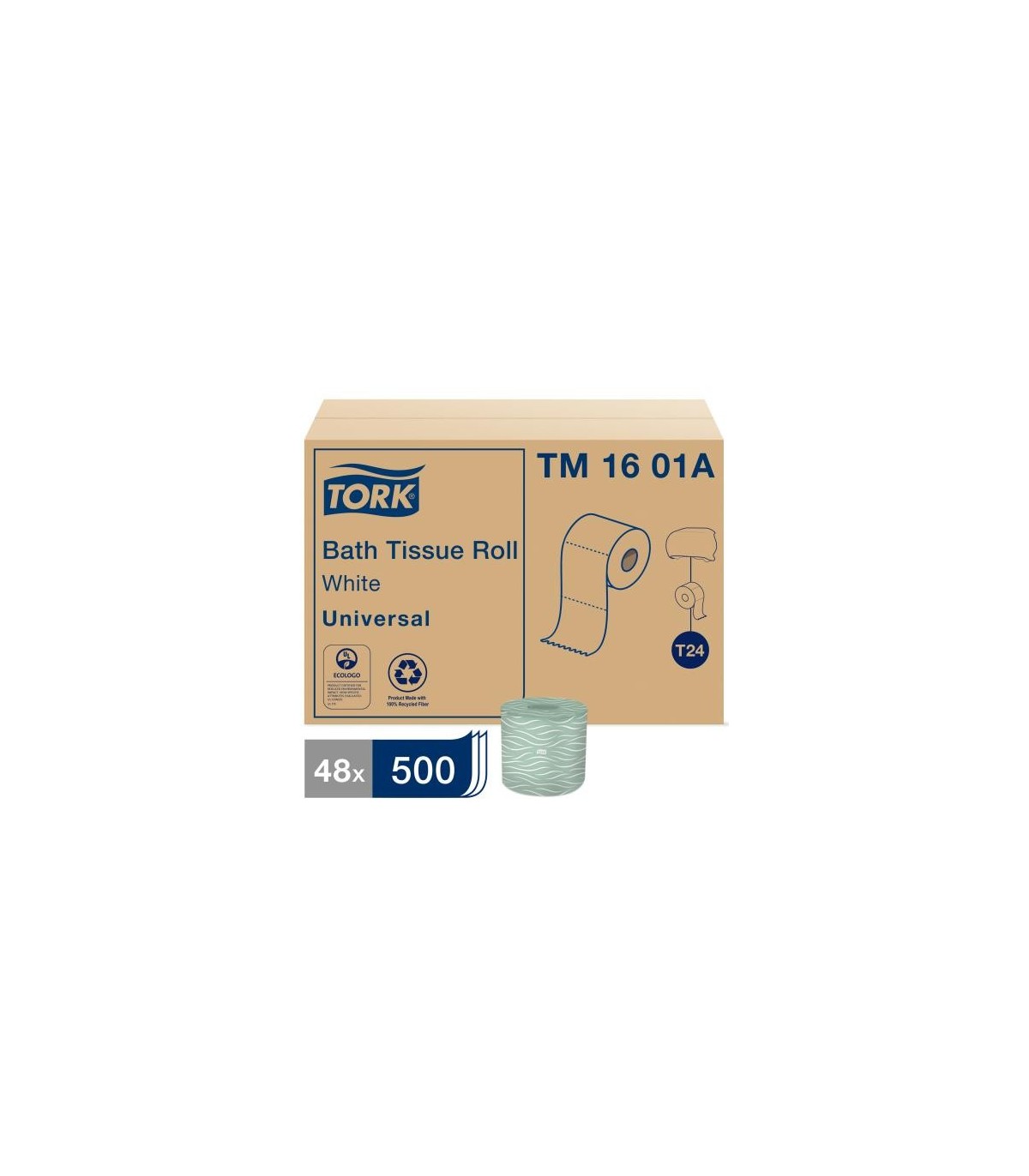 Tork Tm1601A ® Universal Bath Tissue Roll, 2 Ply, White, 48 Rolls/Case 48/Cs, Price/Cs - TM1601A -  - [unit price]