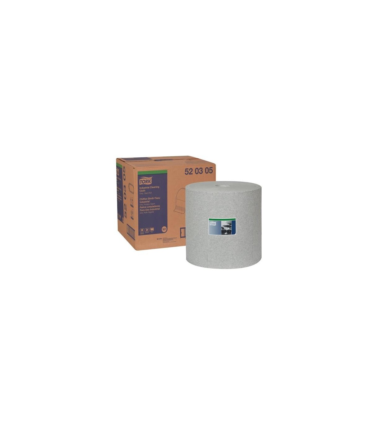 Tork 520305 ® Industrial Cleaning Cloth, Giant Roll, Exelclean™ Technology,  Grey, 1050 Sheets/Roll, 1 Roll/Case 1/Rl/Cs, Price/