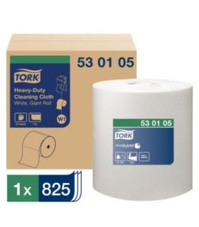 Tork 530105 ® Heavy-Duty Cleaning Cloth, Giant Roll, Exelclean™ Technology, 1-Ply, 914.38'/Roll, 1 Roll/Case 1/Rl/Cs, Price/Cs -