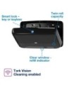 Tork 5555290 ® Twin Mini Jumbo Bath Tissue Roll Dispenser, Black And Smoke, Plastic, Rectangular , Price/