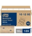 Tork 101293 ® Advanced Xpress® Multifold Paper Hand Towel, 3-Panel, 2-Ply, 189 Towels/Pack, 16 Packs/Case 16/189, Price/Cs