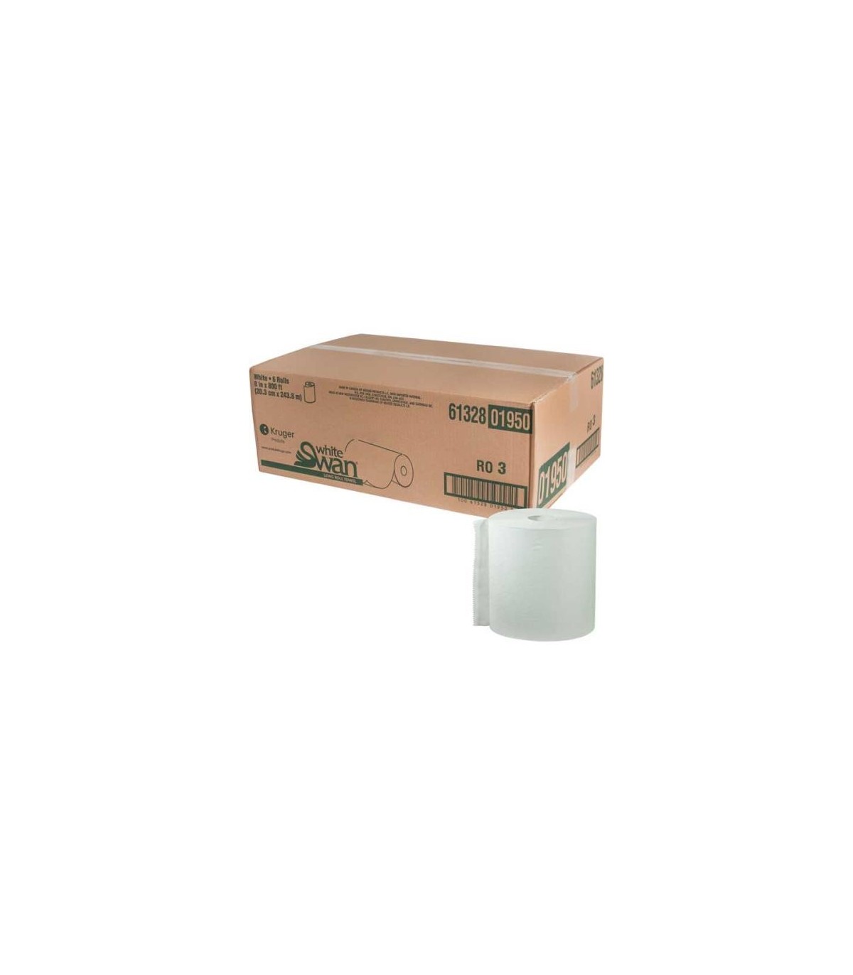 Kruger 01950 Swan Roll Towel 800' Wht 6/Cs, Price/Cs - 1950 -  - [unit price]