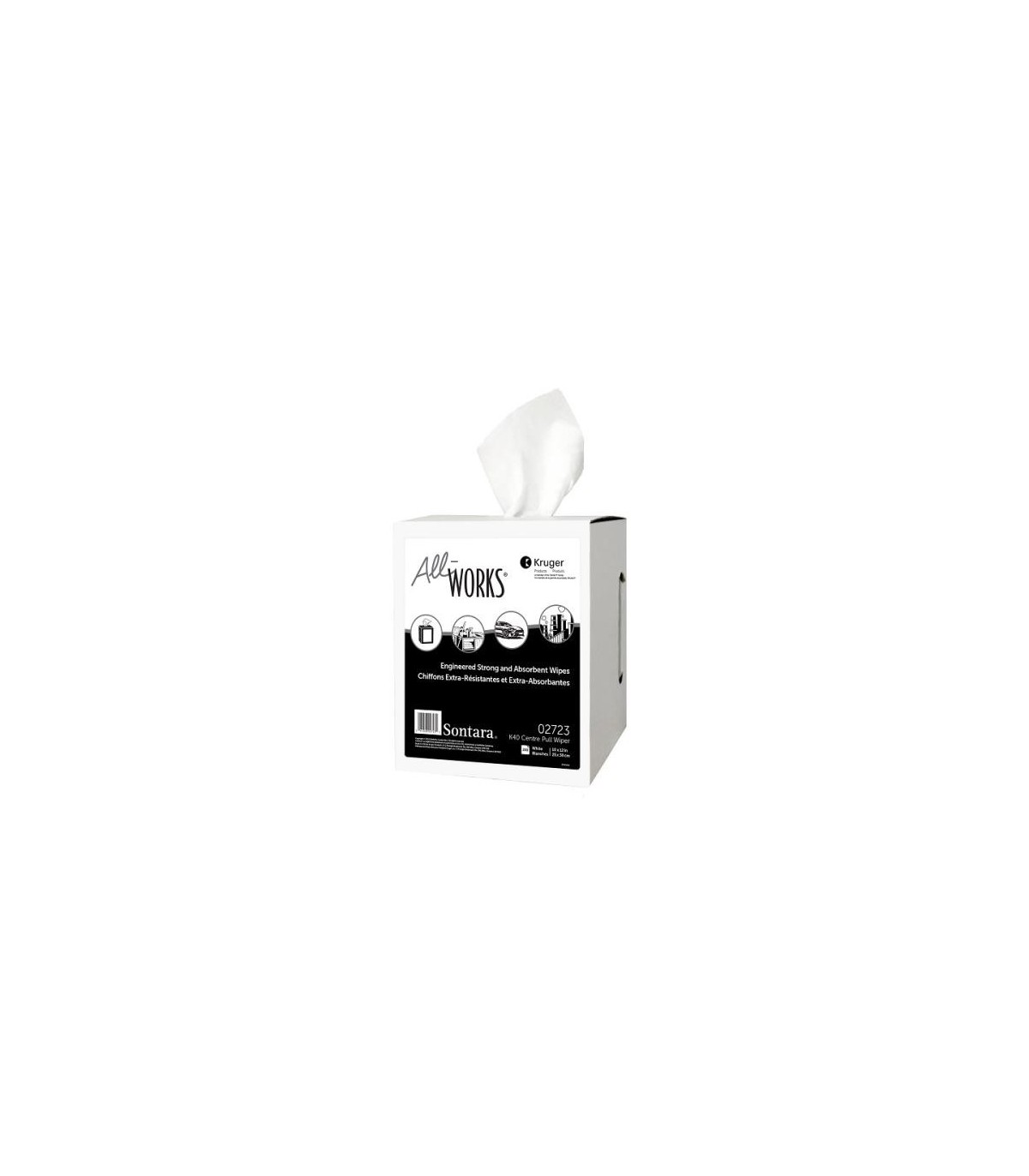 Kruger 02723 All-Works K40 Centre Pull Wiper Perforated Roll 4/Pk/200, Price/Cs - 2723 -  - [unit price]