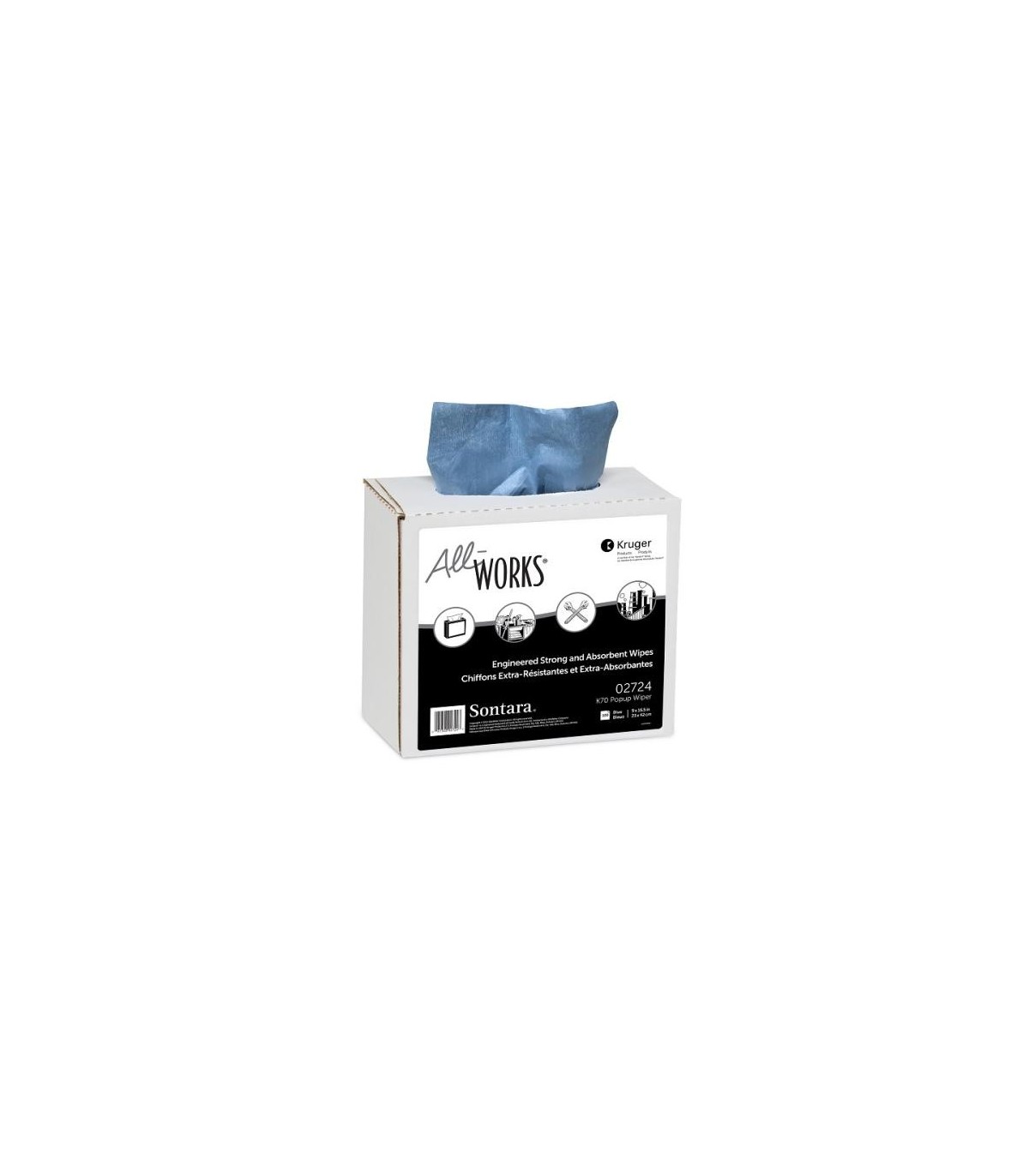 Kruger 02724 All-Works K70 Popup Interfold Wiper 10/100 10/Pk/100, Price/Cs - 2724 -  - [unit price]