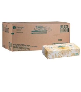 Kruger White Swan® Facial Tissue, 2-Ply, 30 Boxes/Case, 100 Sheets/Box , Price/1/Cs/30 - 8301 -  - [unit price]