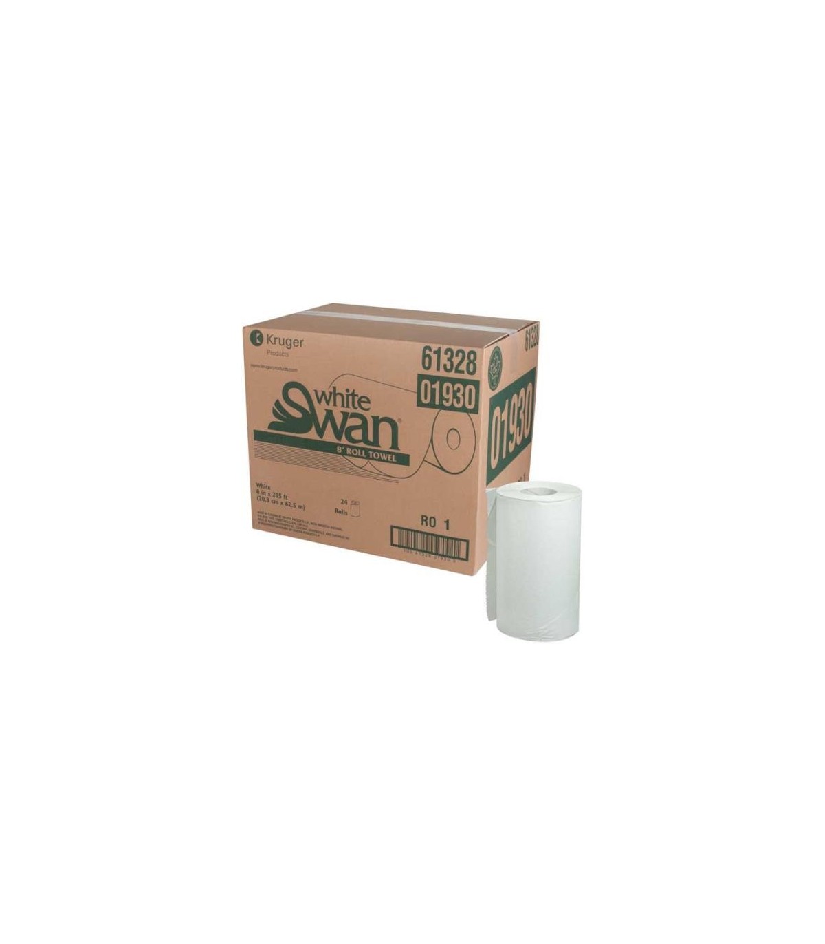 Kruger White Swan® Roll Towel, 1-Ply, 205', 24 Rolls/Case , Price/24/205' - 1930 -  - [unit price]