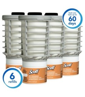 Scott 12373 Essential Air Freshener Refill (12373), Mango, Automatic / Continuous Release, 6 Refills / Case 6/Cs, Price/Cs - 123