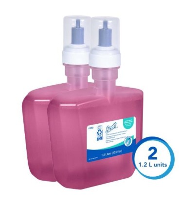 Scott 91592 Scott® Pro Liquid Hand Soap With Moisturizers, Pink, Floral Scent, 1.2L E-Cassette, 2/Case 2/1.2-L, Price/Cs - 91592