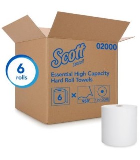 Scott 2000 02000 8" 950' White Roll Towel 1.75 Core (6/Cs) 6/Cs, Price/Cs - 2000 -  - [unit price]