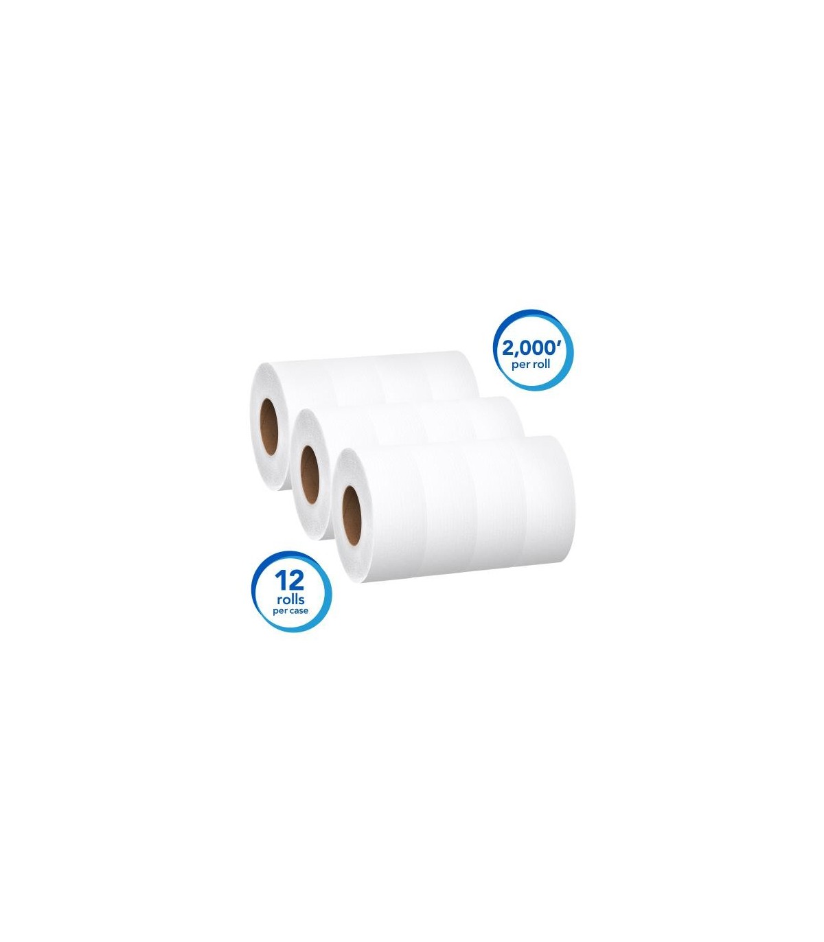 Scott 20651971 Scott® Essential Jumbo Roll Toilet Paper, White, 1 Ply, 2000' Roll, 12 Rolls/Case 1/Cs/12-Rl, Price/Cs - 20651971