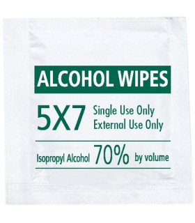 Sanfacon 33928  Alcohol Towelette Surface Wipes, 70% Isopropyl Alcohol, Technical Grade, 5x7", 1,000/case