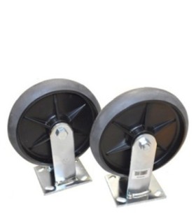 Rubbermaid FG1975230 HK Cart - Part - 8" Quiet Plate Caster Fixed, Price Per CS - FG1975230 -  - [unit price]