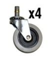 Part - Caster Kit 2.5" w/stem (4pk)