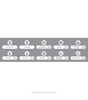 Rubbermaid FG1977786 Final Sale: Label - Waste Kit"B" Asst Horizontal-White, Price Per PK - FG1977786 -  - [unit price]