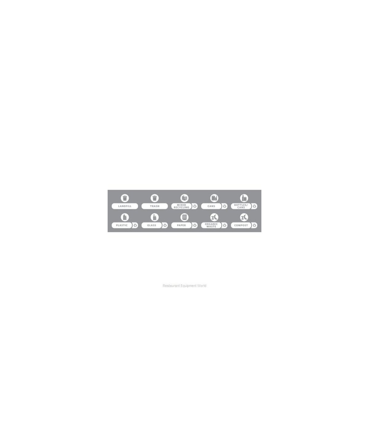 Rubbermaid FG1977786 Final Sale: Label - Waste Kit"B" Asst Horizontal-White, Price Per PK - FG1977786 -  - [unit price]