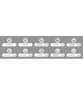 Rubbermaid FG1977787 Label - BYO SJ/Brute 32-55G Kit "C"English Only -White, Price Per PK - FG1977787 -  - [unit price]