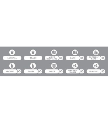 Rubbermaid FG1977787 Label - BYO SJ/Brute 32-55G Kit "C"English Only -White, Price Per PK - FG1977787 -  - [unit price]