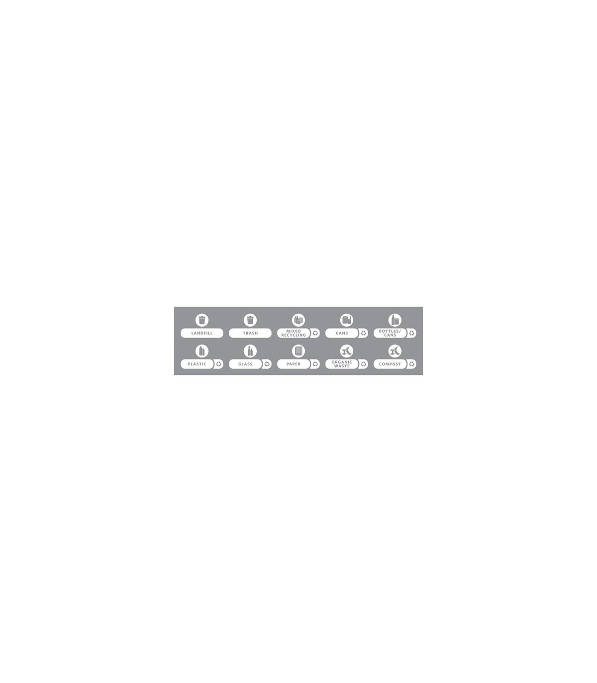 Rubbermaid FG1977787 Label - BYO SJ/Brute 32-55G Kit "C"English Only -White, Price Per PK - FG1977787 -  - [unit price]