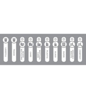 Rubbermaid FG1977789 Final Sale: Label -Waste Kit"E"Assorted Vertical-White, Price Per PK - FG1977789 -  - [unit price]