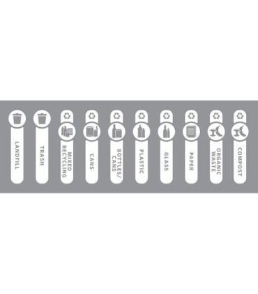 Rubbermaid FG1977789 Final Sale: Label -Waste Kit"E"Assorted Vertical-White, Price Per PK - FG1977789 -  - [unit price]
